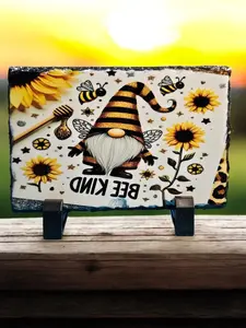 4x6-inch Slate Plaque: Oops! Bee Kind...or Don’t - Sublimation Slate