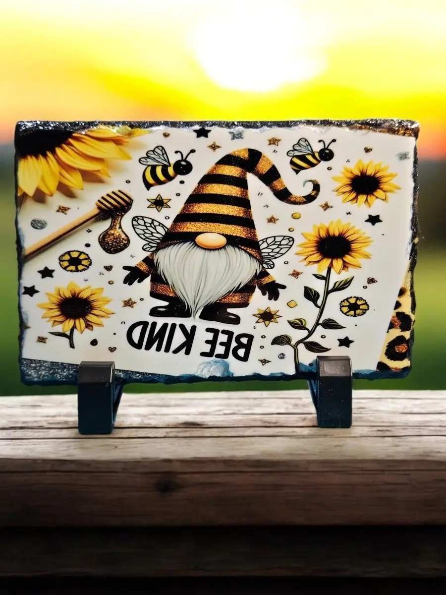 4x6-inch Slate Plaque: Oops! Bee Kind...or Don’t - Sublimation Slate
