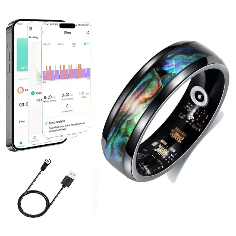 2026 Upgrade Smart Aesthetic Health Tracker Ring for Men & Women, Real-Time Step Distance Monitor, Sports Sleep Tracking, Includes Charging Box, Perfect Holiday Gift