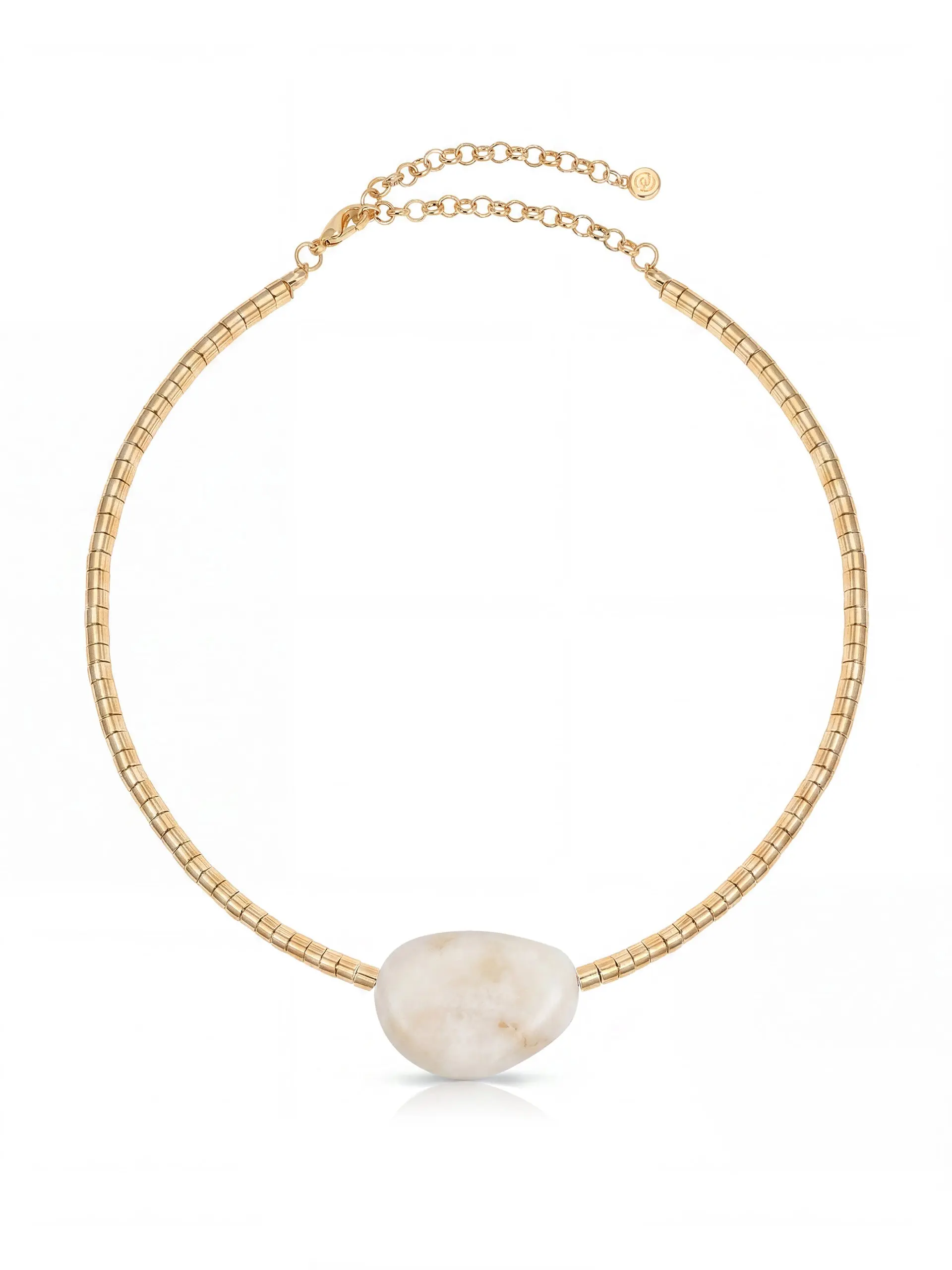 Beaded Bone Nugget Necklace