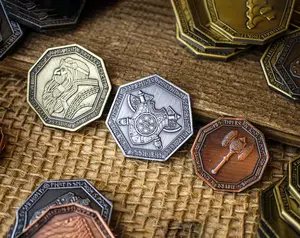 Dwarven Gold Silver and Copper Coins Heavy Realistic Props for Tabletop RPGs & Larping Activities with Dwarven Details