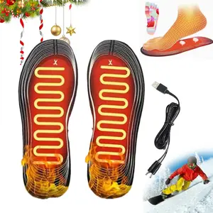 USB Heated Insoles Electric Foot Warmer Pad, Winter Outdoor Sports Heating Insoles, Lightweight Adjustable Size, Fall & Winter Warmth