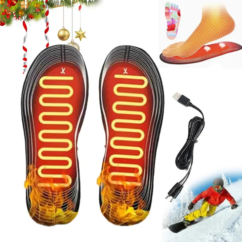 USB Heated Insoles Electric Foot Warmer Pad, Winter Outdoor Sports Heating Insoles, Lightweight Material Adjustable Size, Fall & Winter Warmth, Shoe Insoles