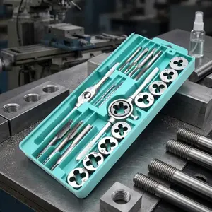 Heavy Duty Tapping Tool Kit for Metal & Wood, Precision Thread Repair Set with Wrench, Durable Hand Drill for Home & Auto Use, Universal Hole Making Kit, Professional Repair Tools