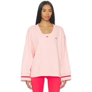 P.E Nation Courtside V Neck Sweater in Petal