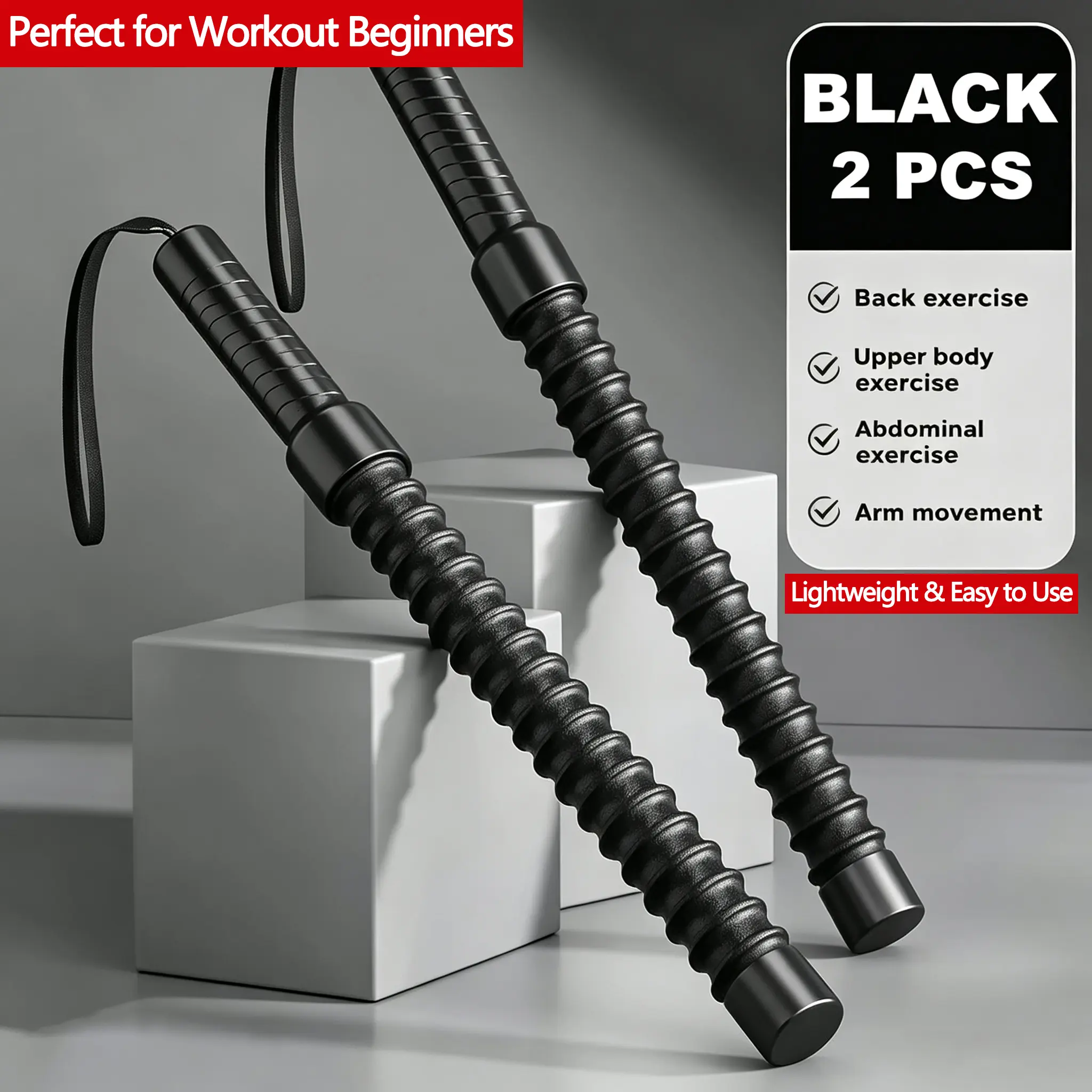 Beginner-Friendly Lightweight Cordless Battle Ropes, Portable Home Gym Exercise Ropes for HIIT Full Body Strength Training Workout