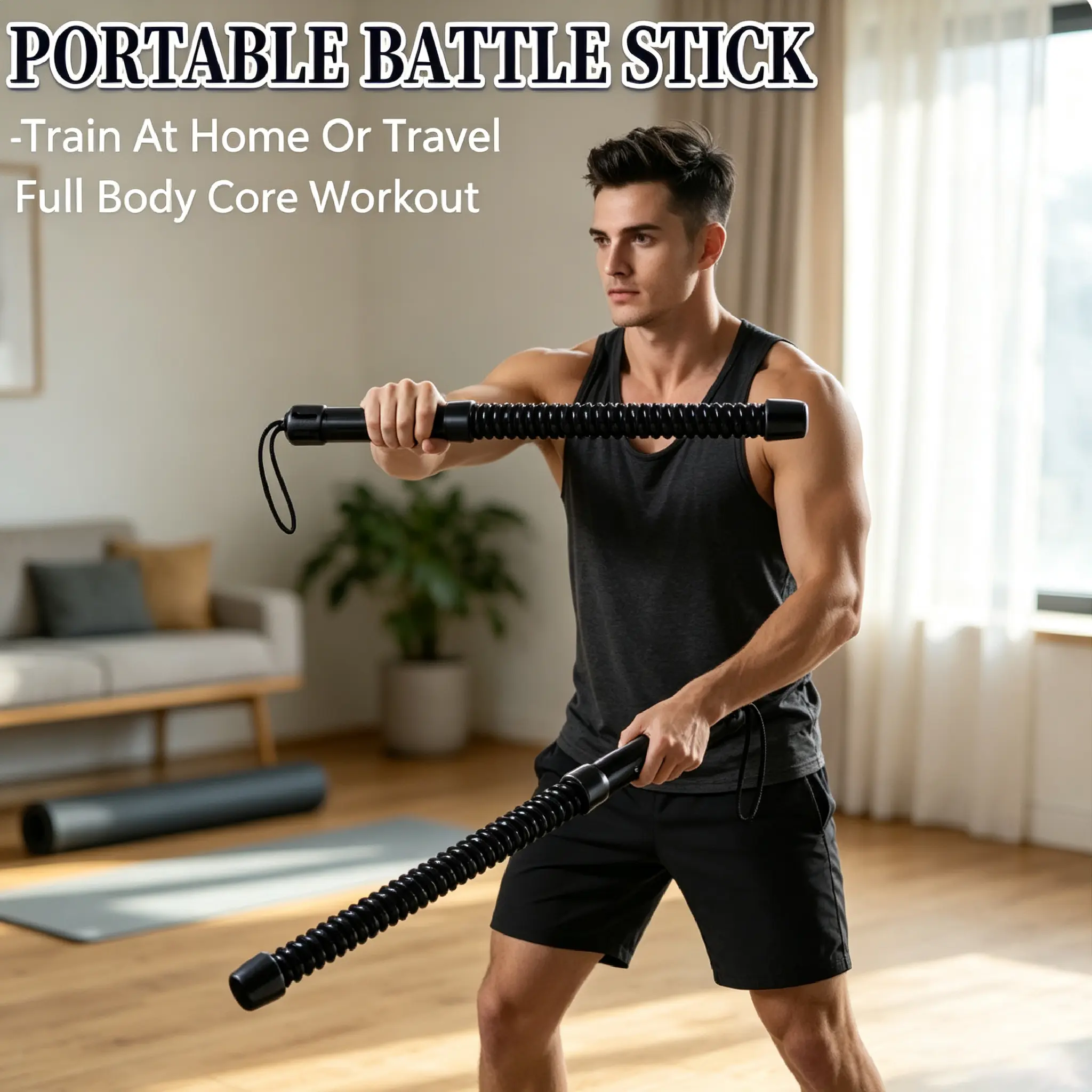 Beginner 2-Pack Cordless Battle Ropes — quiet rope-free training rope fitness equipment for home gyms, portable battle ropes for women and men, suitable for indoor and outdoor workouts #SummerVibe SummerWins, SummerWins