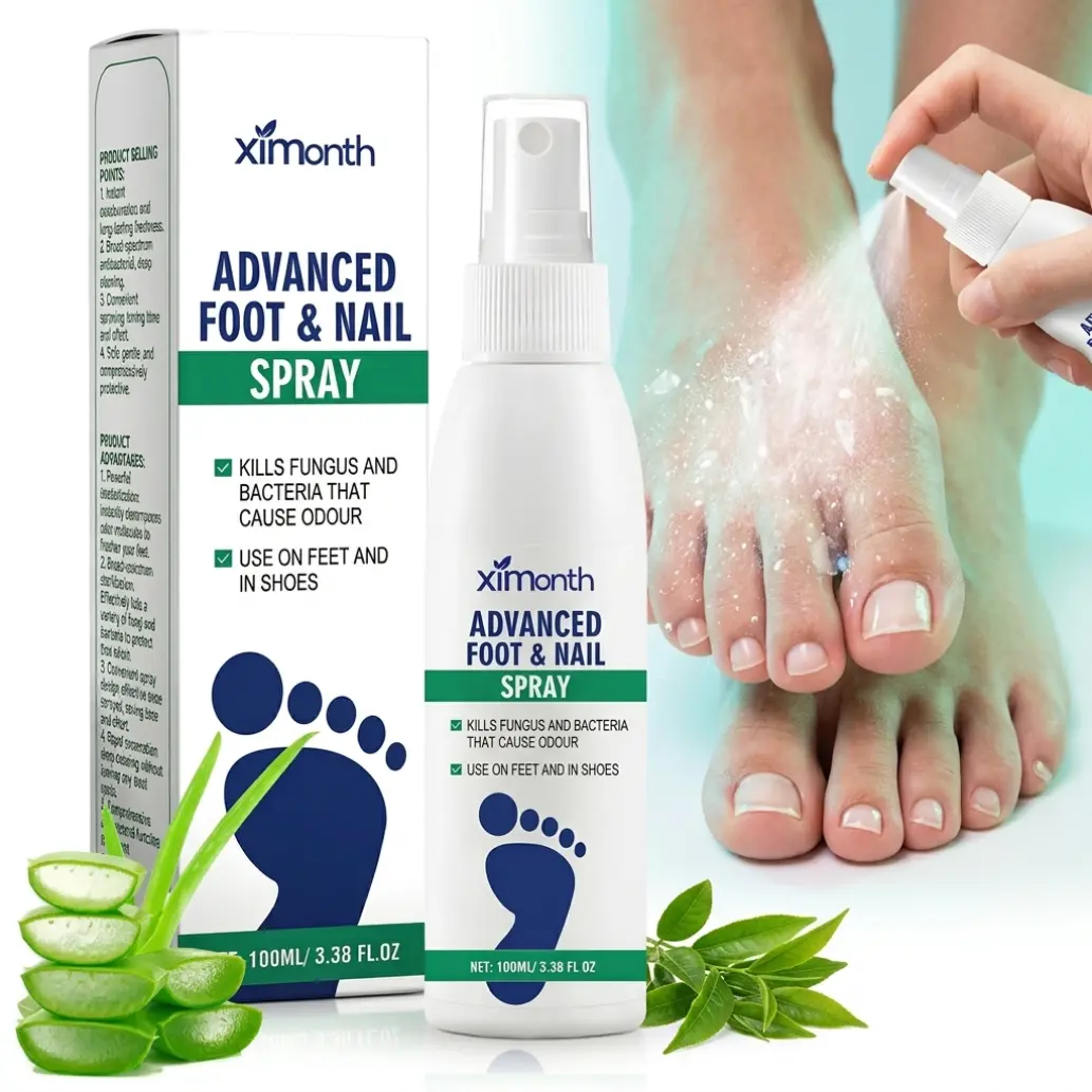 XIMONTH Tea Tree Oil Foot Spray - 100ml Antimicrobial Deodorant for Odor Control & Dry Feet Care, Natural Moisturizer with Antifungal Properties