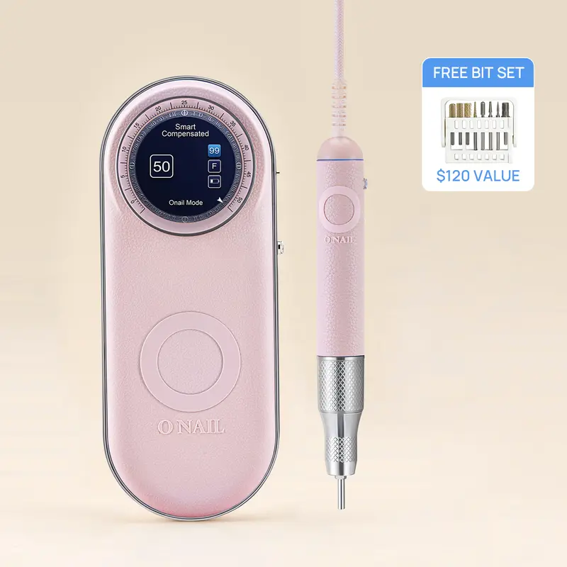 Onail Pro Max Nail Drill - Salon Nail Care Equipment with 3mm Precision Shank, 50,000 rpm, Automatic Stop Function for Gel Removal, 20,000 Rpm Noise Reduction
