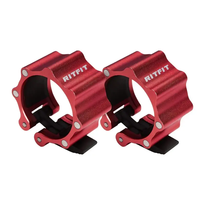 RITFIT 2-Inch Barbell Collars, Aluminium Alloy Gym Clamps for Weight Plates (Pair), with Quick-Release High-Strength Locking Mechanism, Training, Strength Train, Secure Hold, Pair Covers Both Barbell Ends, 2 Clamps, Prevents Weight Plates Sliding