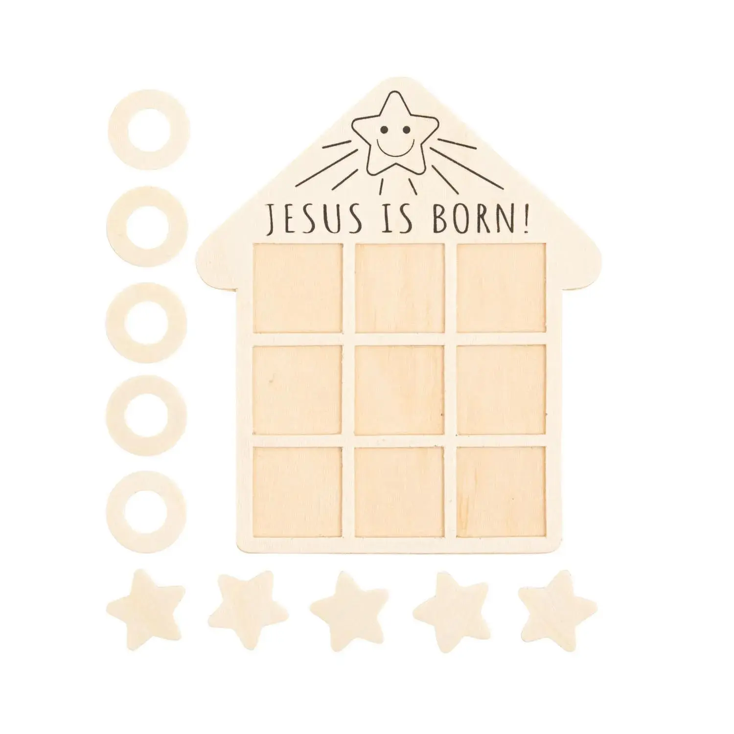 DIY Color-Your-Own Nativity Tic-Tac-Toe Tabletop Games - 12-Pc. Kid Board Games