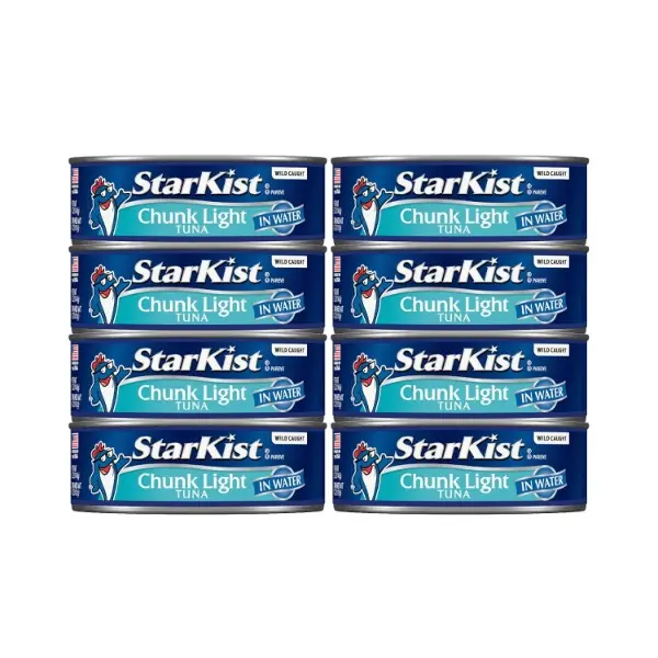 Wild Caught Chunk Light Tuna in Water, 5 oz (8 Pack) Canned Tuna, Gluten-Free, High Protein (20g), 90 Cal/Serving, Ambient Storage, Ready-to-Eat, Healthy Snack, Quick Meal Prep Option, Ideal for Salads & Keto Meals, Low Calorie Snacks, On-The-Go Snacks