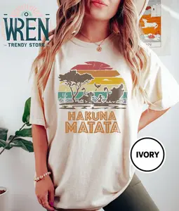 Retro Hakuna Matata Comfort Color Shirt, Animal Kingdom Shirts, Lion King, Family Trip 2026 Shirts, Vacation Tee