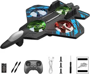RC Flying Drone Toy for Kids, Remote Control Quadcopter Aircraft with LED Light Effects, One Button Takeoff Landing, Stable Hover Flying Toy for Indoor Outdoor Play Boys Girls