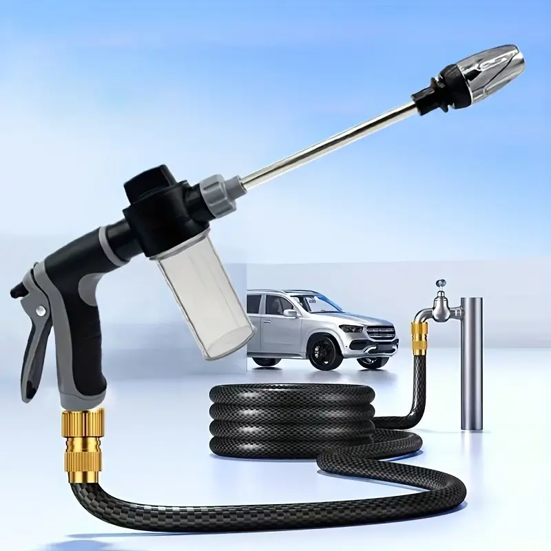 Washer Gun, Soap Sprayer Long Nozzle for Garden Hose, Foam Gun Car Wash Sprayer, Long Rod Car Wash Gun Plastic Soap Dispenser Bottle, Adjustable Nozzle for Gardening, Solar Panel Cleaning, Pet Showering, Car Washing Tool