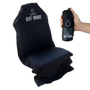 Seat Hoodie Black Micro Fiber Car Seat Cover Protects from Sand Sweat Easy to Install and Remove Washer Friendly Fits All Cars Truck Cushion Protector Vehicle