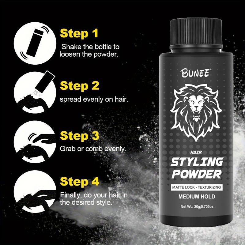 BUNEE 20g Hair Volumizer Powder Bottle Packaging with Texture Enhancement and Root Lifting Adds Messy Fashion Oil Absorbing Formula for All Day Freshness Creating Just Styled Look