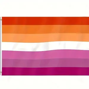 3X5Ft Lesbian Pride Flag - Bright, Fade-Resistant Colors, Sturdy with Reinforced Grommets & Double-Stitched Edges - Perfect for Outdoor Gardens, Pride Events, Community Showcases (Flagpole Not Included), Festive Celebrations, Striking Stripes