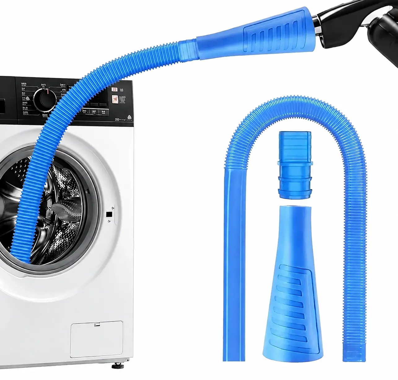 Washer Cleaning Tool, Easy Flexible Vacuum Hose Attachment for Washing Machine Drum, Lint & Dust Removal Accessory