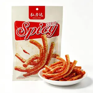 Spicy Strips Latiao Spicy Gluten Chinese Special Snacks,Made by Wheat,Low Calories Vegan 0 Trans Fat 102g