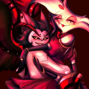 Huskerdust overlord au Hazbin hotel poster