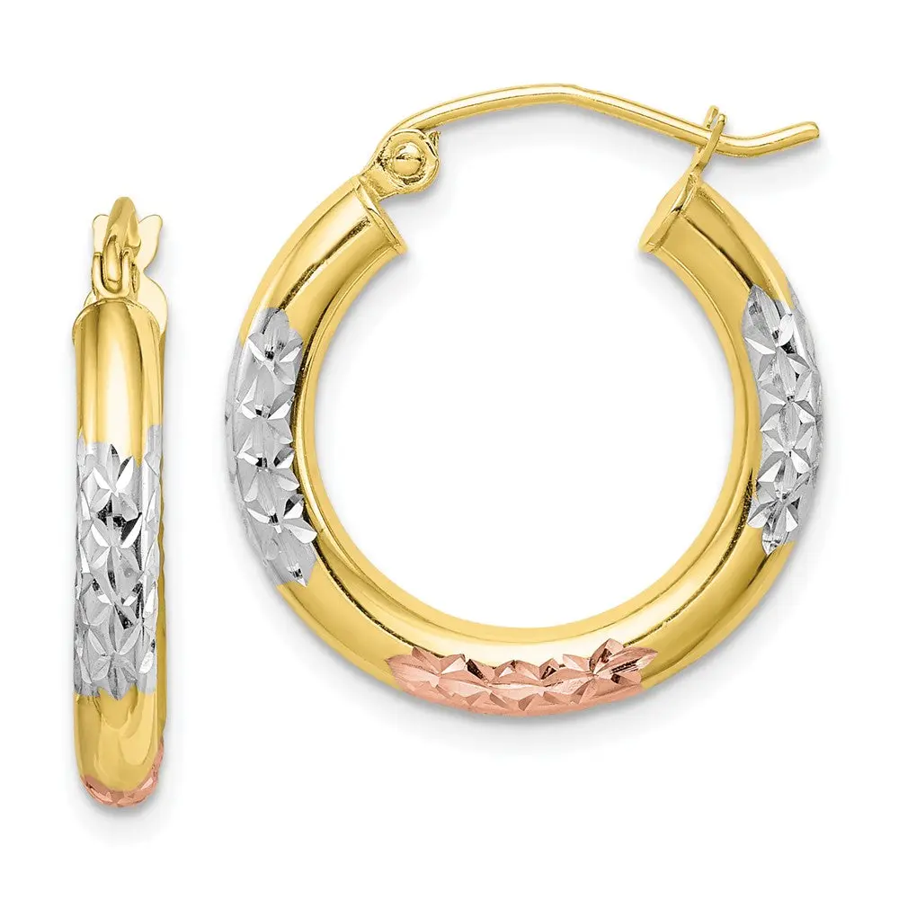 10k Yellow w/Rhodium 20 mm Hoop Earrings (1.46 grams)