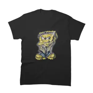 Retro Gangster SpongeBob Meme Graphic T-Shirt, SpongeBob and Patrick Shirt, Cartoon Shirt, Vintage Graphic Tees, Streetwear, Unisex T-Shirt, Menswear Womenswear Top