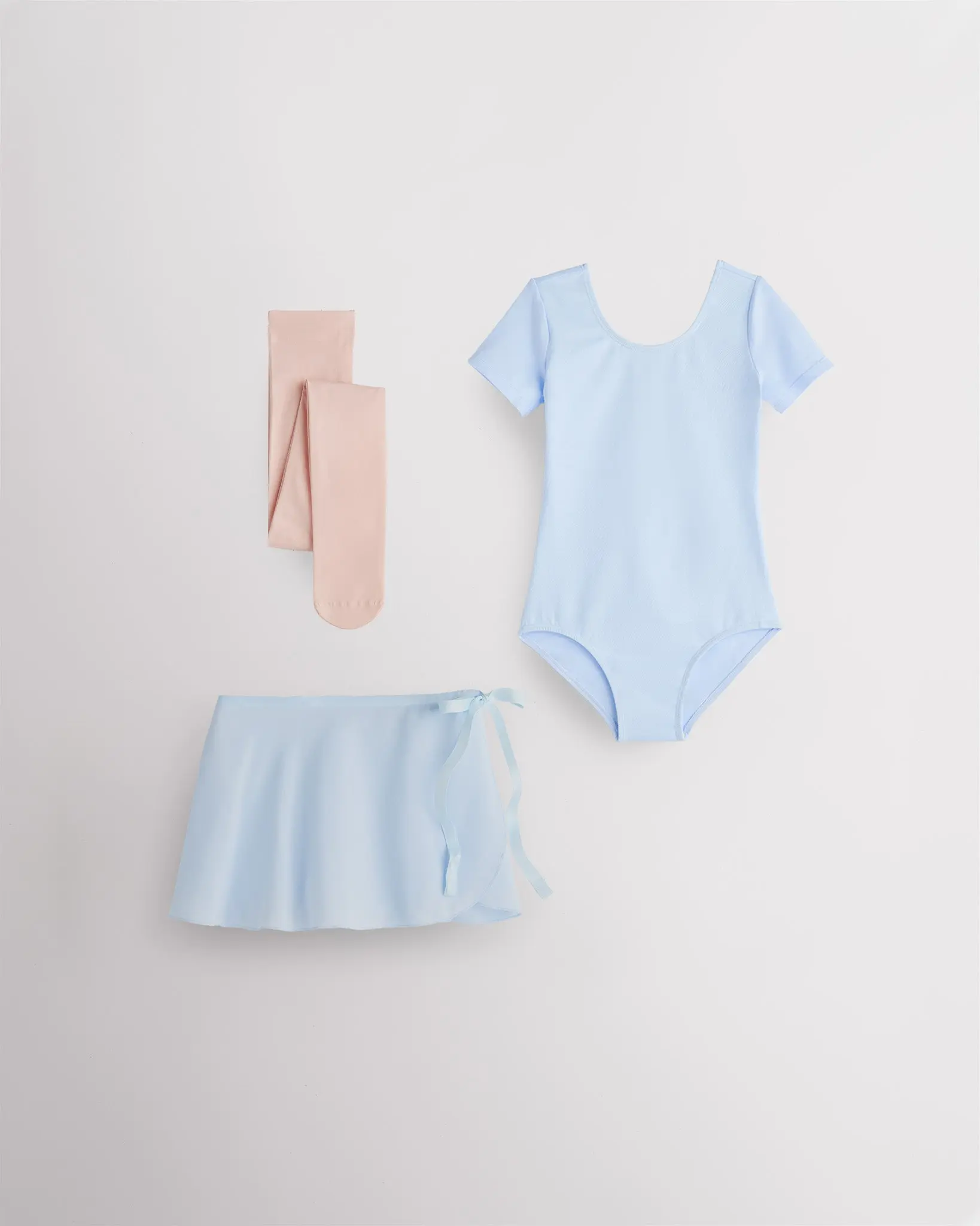 Girls 3-Piece Ballerina Dance Kit with Soft Cotton Leotard, Chiffon Tie Skirt and Tights for Ballet Class