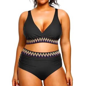 Yonique Womens Plus Size Two Piece Bikini High Waisted Bathing Suit Tummy Control Swimsuit  SwimWeek  summervibes