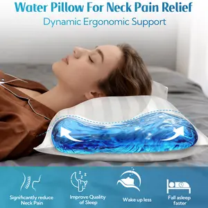 100% Egyptian Cotton Water Pillow Adjustable Height & Firmness for Neck Pain Relief 500 Thread Count Ultra Soft Pillow for All Sleep Positions Ergonomic Memory Foam Pleated Microfiber Lightweight Comforter Set bed  set