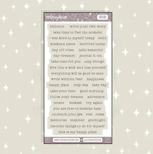 Dark Academia Journaling Lettering Quote Strips Doodle Sticker | A La Carte