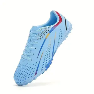 Unisex Soccer Shoes – Non-slip TPR sole training shoes suitable for artificial turf, grass, and indoor/outdoor matches; four-season sports shoes with a bright design and fabric lining