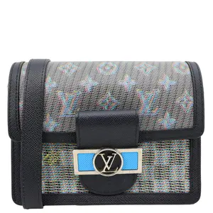 Pre-owned Louis Vuitton Canvas Crossbody Bags Dauphine Mini Damier Monogram LV Pop Crossbody Bag Navy Blue