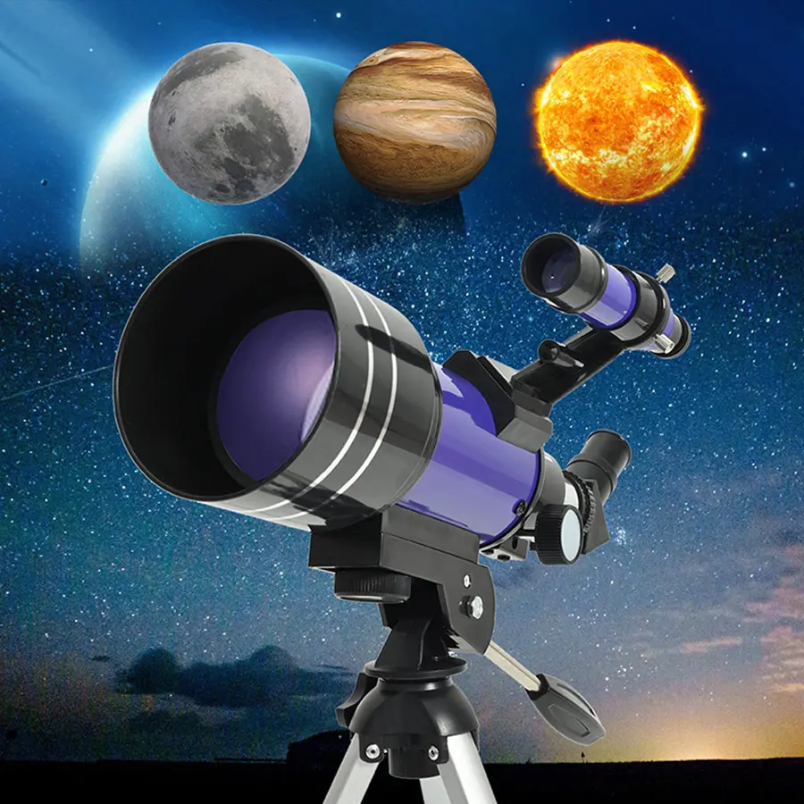 70mm astronomical telescope, 150X beginner monocular telescope for moon observation, high-definition astronomical telescope for stars and moon, children's birthday gift telescope