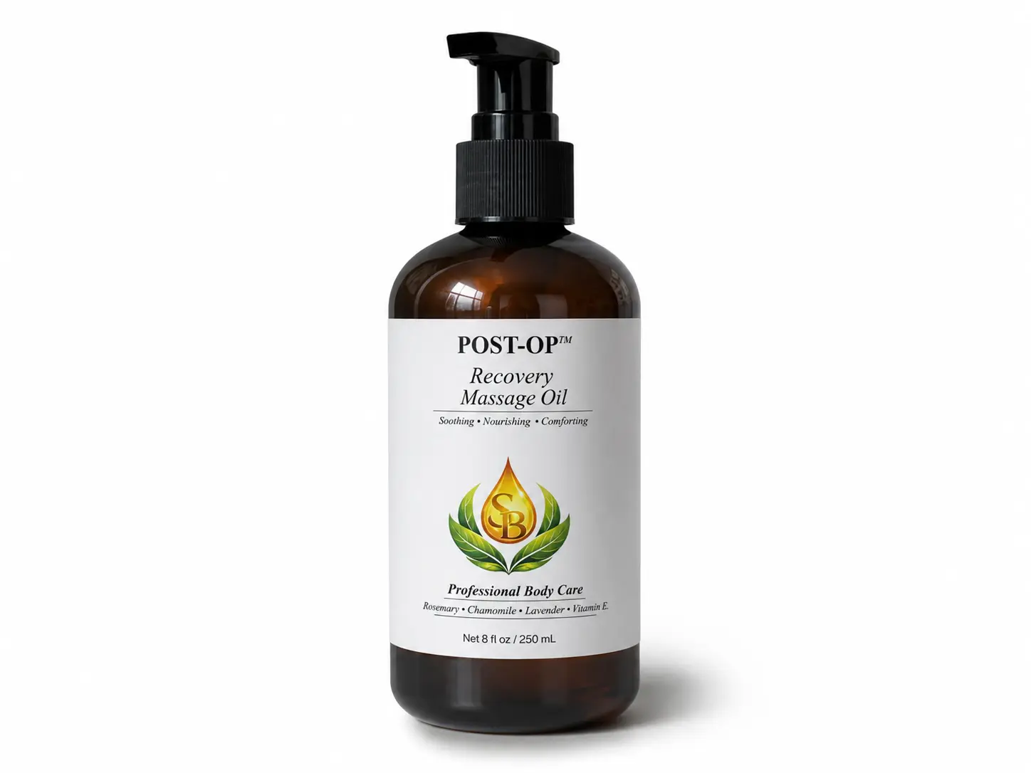 Post-Op Massage Oil 8oz - Lymphatic Drainage Massage Oil - Smooth the Appearance of Cellulite - Body Care & Skin Massage Oil - Botanical Essential Oils to Restore Texture and Elasticity - Soothing Body Oil Moisture Hydrating