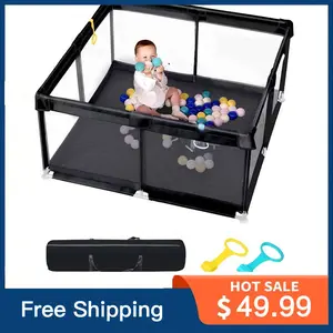 Safe & Spacious Baby Playpen, Breathable Mesh Play Yard for Babies & Toddlers, Non-Slip Activity Center, Perfect for Gifting & New Parents base anti-slip foldable Indoor-Outdoor Large space