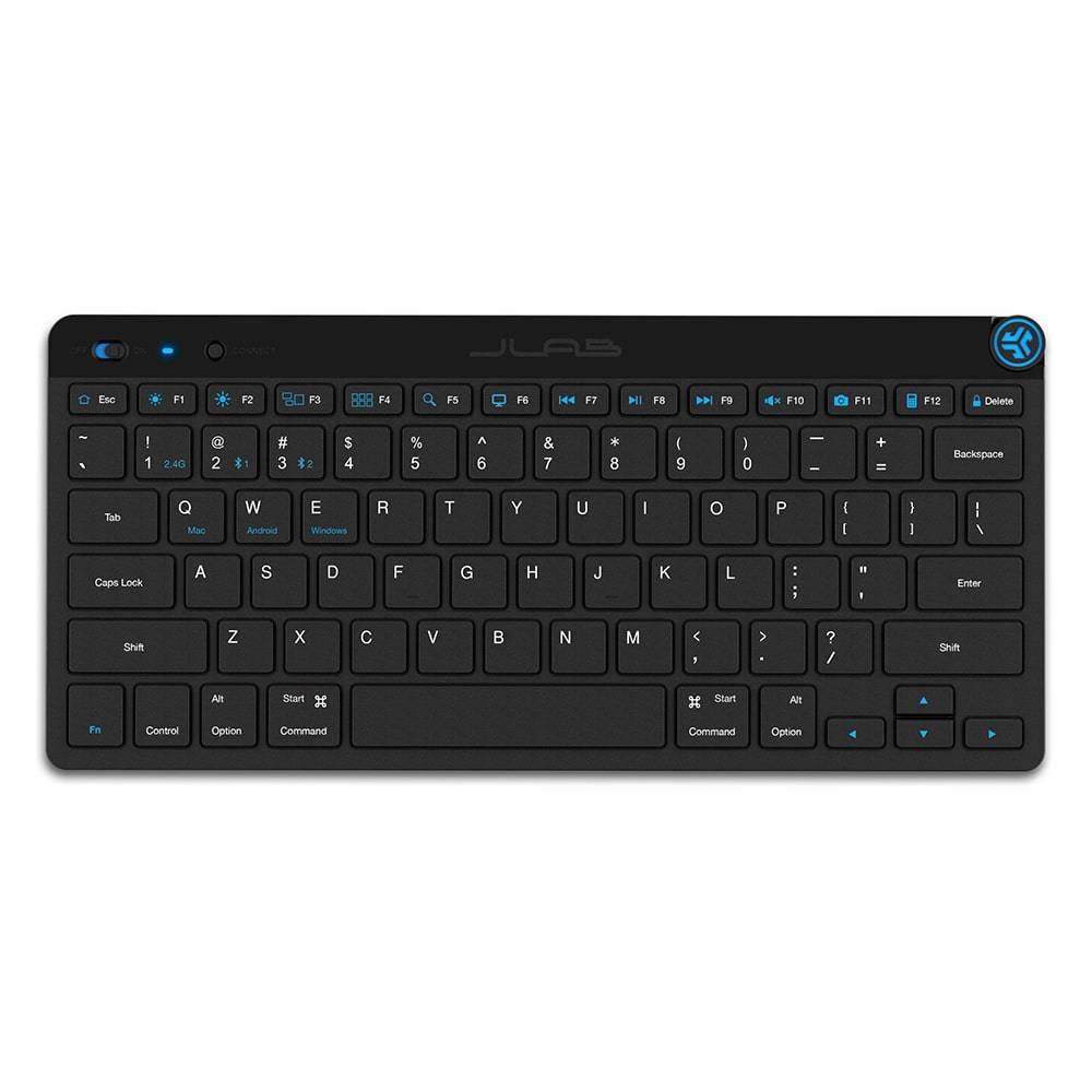 JLab Go Wireless Keyboard, Connect Via Bluetooth or USB Wireless Dongle, Multi-Device Ultra-Compact for a Minimalist or Portable Set-Up JLab Go Wireless Keyboard, Connect Via Bluetooth or USB Wireless Dongle, Multi-Device Ultra-Compact for a Minimalist or Portable Set-Up
