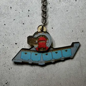 Mayans TCG Treasure Duel Disk Battle City Keychain - Durable Wood, Hand Painted, Acrylic Resin Filled, 2" Height, Perfect for Fans of Trading Card Games