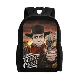 Johnny-Cash-Backpacks for Girls, Cute School Backpack, Aesthetic Bookbag for Teens, Lightweight Classic Backpack for Travel, Work, Picnic A-8