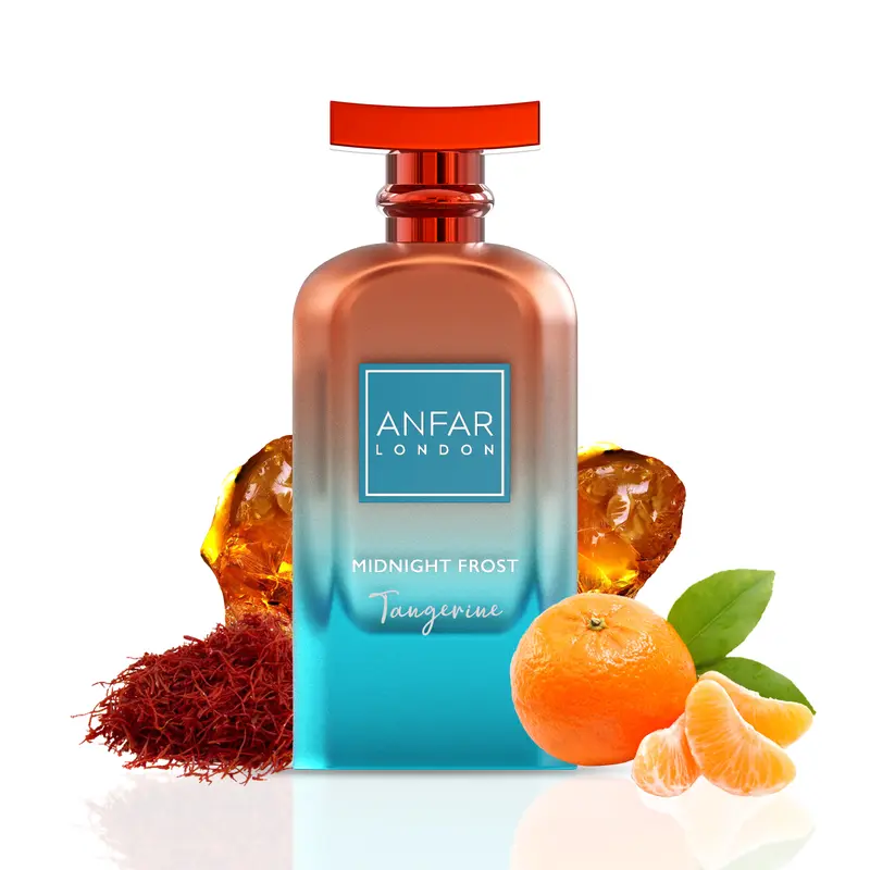 Anfar London Midnight Frost Tangerine Eau de Parfum (EDP) - 100ml Scent Perfume, Luxurious Men's EDP Cologne Spray, Fresh Long-Lasting Liquid EDP Fragrance with Citrus Frost, Cooling Fruit Notes