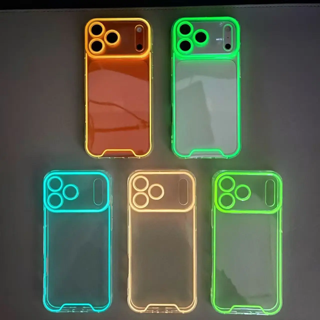 Oceantree Case For iPhone 17 16 15 14 13 12 11 Pro Max Fluorescent Case Shockproof Clear Silicone Cover TPU Protector
