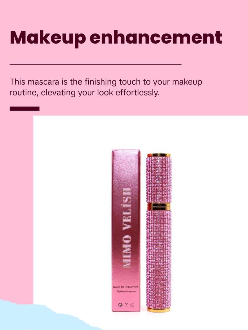Mimo Velish The Mascara - Made To Hypnotize Eyelash Mascara with Pink Bling Design and Packaging