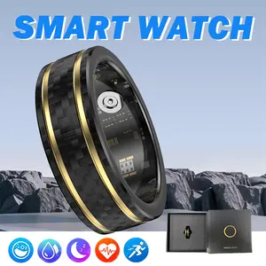 Smart Health Ring, Featuring Stress and Sleep Monitoring Functions, Compatible with iOS and Android,Waterproof Fitness Tracker for Women & Men, No Subscription Fee. (black, 9)