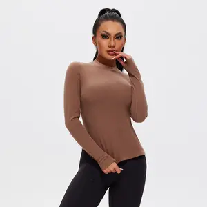 AFZ Women’s Long Sleeve Mock Neck Top, Solid Soft Winter Base Layer Stretchy Casual Tee Lightweight Fleece Locks in Warmth