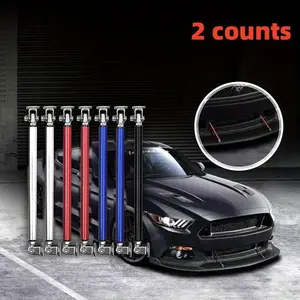 2 pcs of car front lip support rod, metal front shovel, rear bumper modification accessories, adjustable without drilling holes