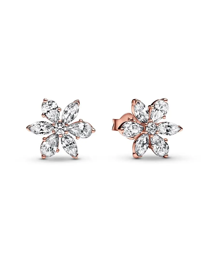 Pandora Timeless 14K Rose Gold Plated CZ Sparkling Herbarium Cluster Stud Earrings