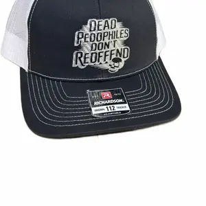 Richardson 112 Black to White Hat, Carbon fiber Dead pedophiles do not reoffend Hat