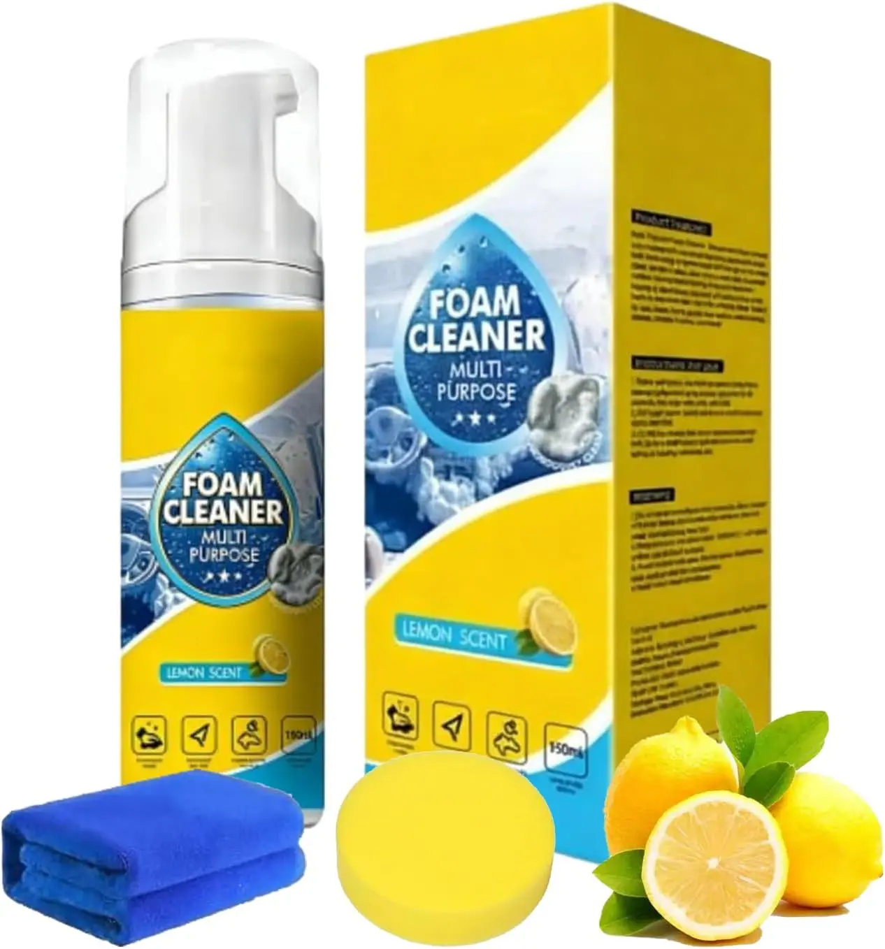 Stop Scrubbing!Foam Cleaner: Deep Stain Removal for Car Interior & Home Furniture. Safe on Plastic, Fabric & Upholstery