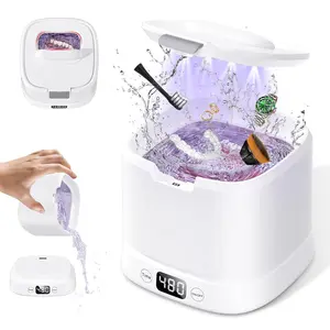 Ultrasonic Retainer Cleaner Machine, Dental Cleaning Pod, Sonic Retainer Cleaner Machine with Digital Timer for Dentures, Aligners, Braces, Night Guards, Jewelry 45kHz