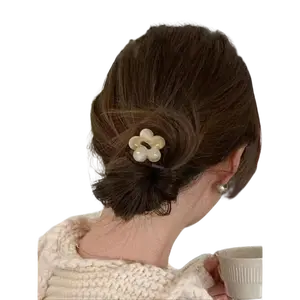 Cute Flower Decor Hair Ties Scrunchies | Colorful Minimalist Hair Accessories | Fashionable for Women Girls Thick Hair